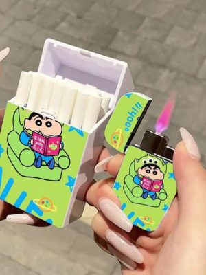 Lighter og røykeutstyr |  Kule Rosa Lighter-Sett Med Crayon Shin-Chan Motiv, Perfekt For Å Gi Til Kjæresten. Inkluderer 2 Stykker, Lett Å Ta Med Seg! Lighter og røykeutstyr Lighter og røykeutstyr